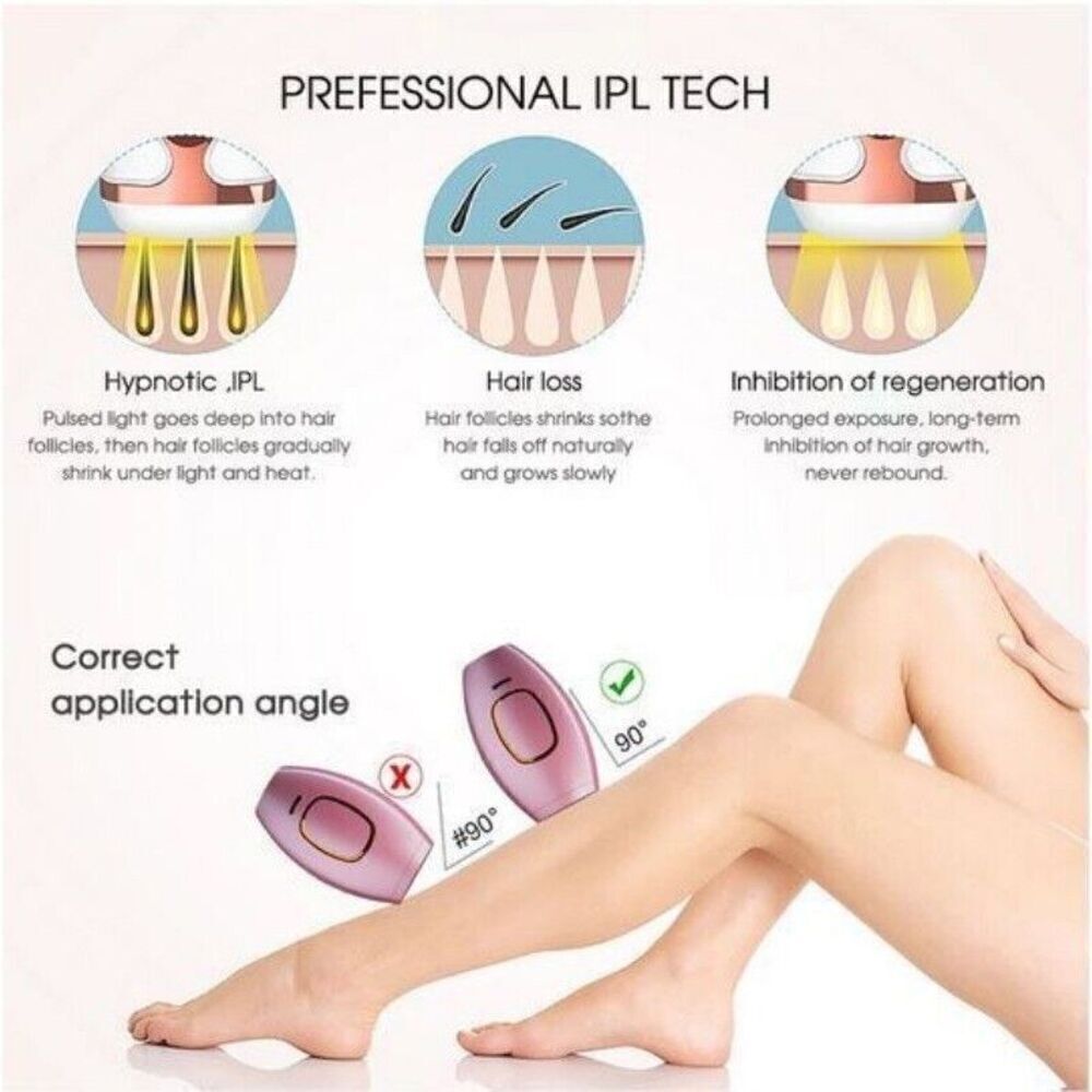 Hey Silky Skin Women's Advanced IPL Hair Removal Handset Rose Gold Pink New - Picture 12 of 15